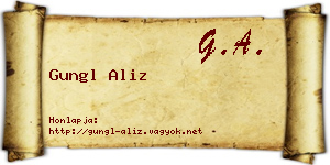 Gungl Aliz névjegykártya